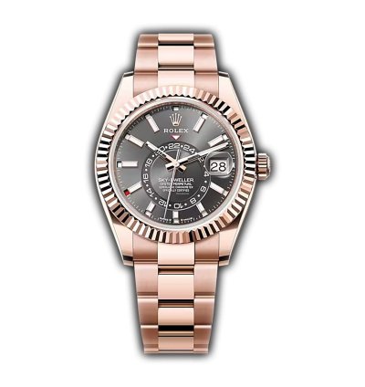 Rolex Sky-dweller 42mm 18k Everose Gold Slate Dial Oyster Bracelet