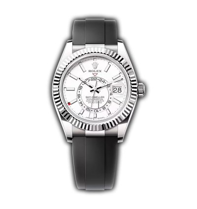 Rolex Sky-dweller 42mm 18k White Gold White Dial Oysterflex