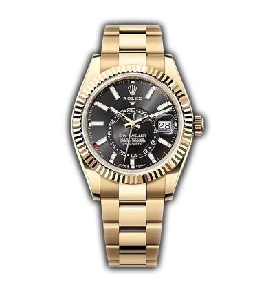 Rolex Sky-dweller 42mm 18k Yellow Gold Black Dial Caliber 9002