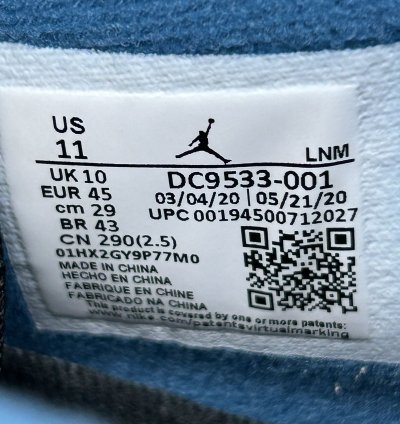 75302 Jordan 4 Retro Union Off Noir