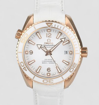 Omega Seamaster Planet Ocean Automatic White Dial 18kt Rose Gold Unisex Watch
