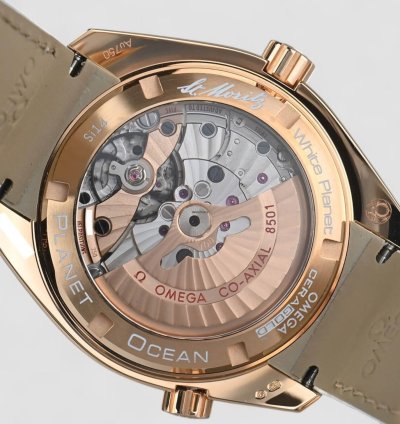 Omega Seamaster Planet Ocean Automatic White Dial 18kt Rose Gold Unisex Watch