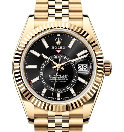 Rolex Sky-dweller 42mm Black Dial 18k Yellow Gold Jubilee