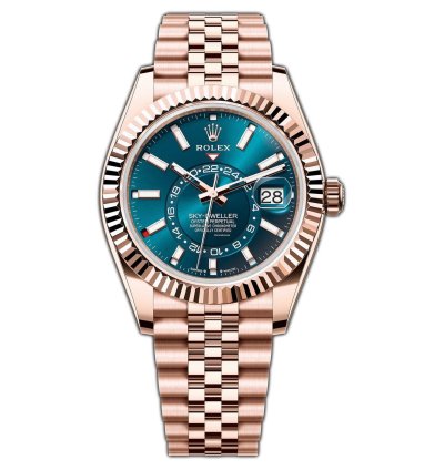 Rolex Sky-dweller 42mm Blue-green Dial 18k Rose Gold Jubilee