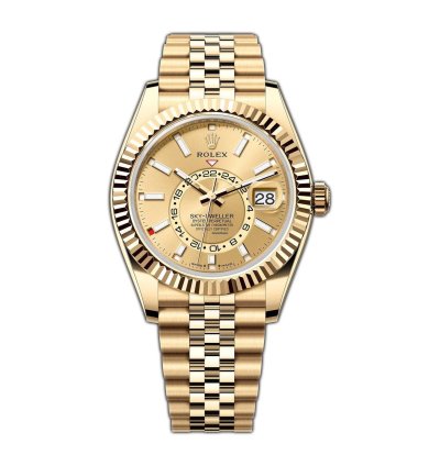 Rolex Sky-dweller 42mm Champagne Dial 18k Yellow Gold Jubilee