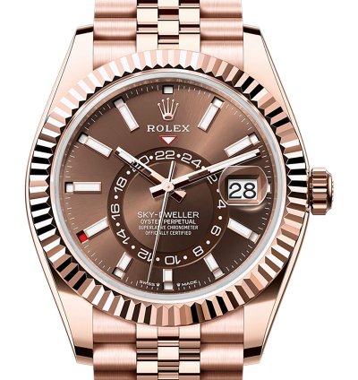 Rolex Sky-dweller 42mm Chocolate Dial 18k Rose Gold Jubilee