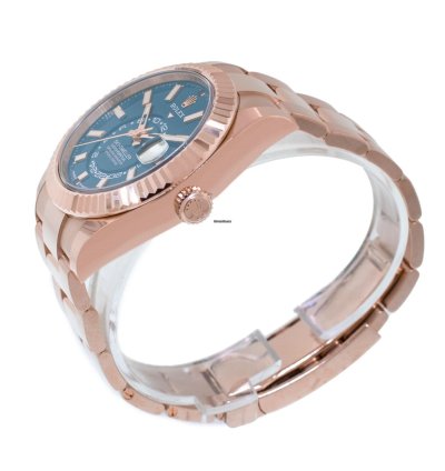Rolex Sky-dweller 42mm Everose Gold Blue Index Dial Fluted Bezel 336935