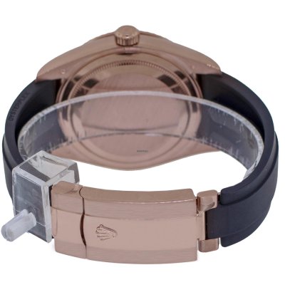 Rolex Sky-dweller 42mm Everose Gold Chocolate Index Dial Fluted Bezel 326235