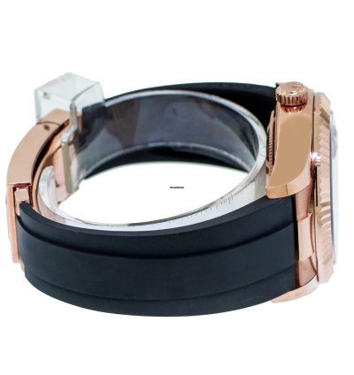 Rolex Sky-dweller 42mm Everose Gold Rhodium Index Dial Fluted Bezel 336235