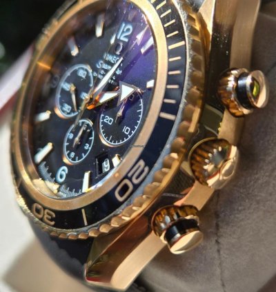 Omega Seamaster Planet Ocean Chronograph Rose Gold Original Box