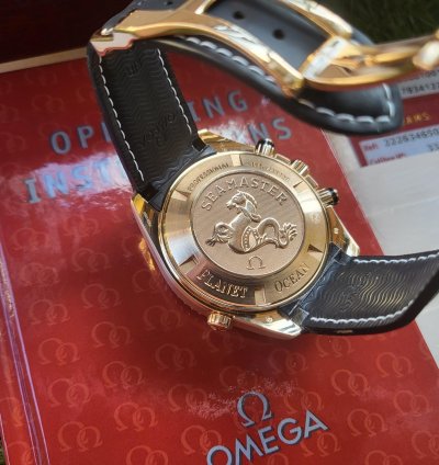 Omega Seamaster Planet Ocean Chronograph Rose Gold Original Box