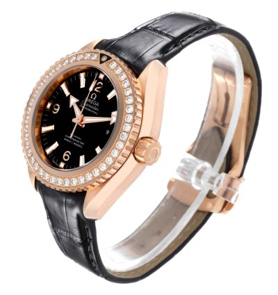 Omega Seamaster Planet Ocean Rose Gold Diamond Watch 232 58 38 20 01 001 Box Card