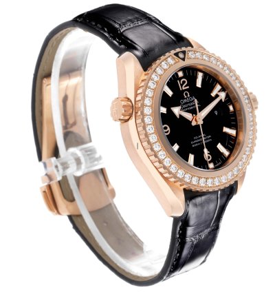 Omega Seamaster Planet Ocean Rose Gold Diamond Watch 232 58 38 20 01 001 Box Card