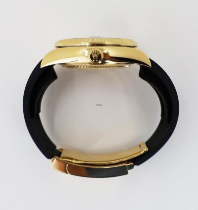 Rolex Sky-dweller 42mm Fluted Bezel Yellow Gold Black Index Dial Oysterflex Band 326238