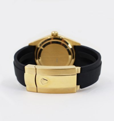 Rolex Sky-dweller 42mm Fluted Bezel Yellow Gold Black Index Dial Oysterflex Band 326238