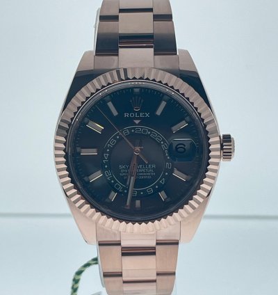Rolex Sky-dweller 42mm Rhodium Dial Everose Gold