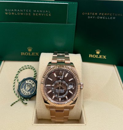 Rolex Sky-dweller 42mm Rose Gold 326935 Chocolate Dial 2023