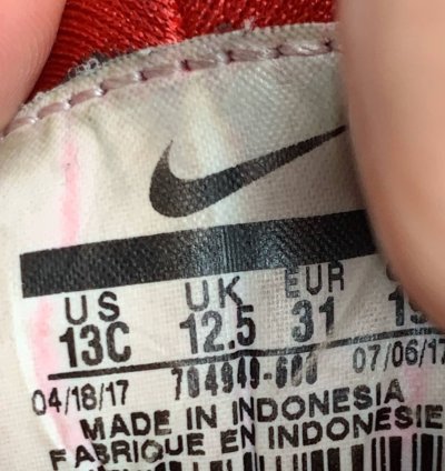 Youth Nike Air Huarache Run Triple Red Shoes Size 13c Nice