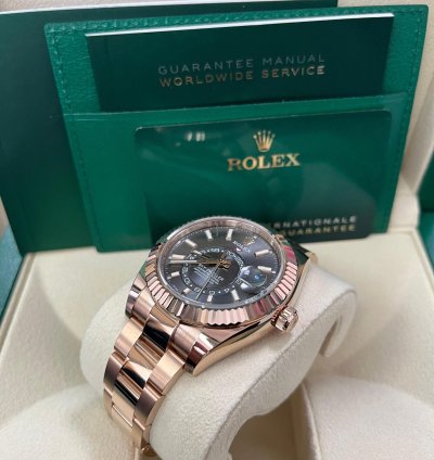 Rolex Sky-dweller 42mm Rose Gold Dark Rhodium Dial