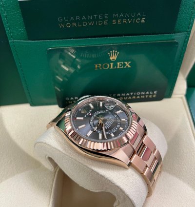 Rolex Sky-dweller 42mm Rose Gold Dark Rhodium Dial