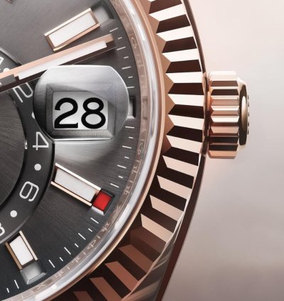 Rolex Sky-dweller 42mm Rose Gold Dark Rhodium Dial