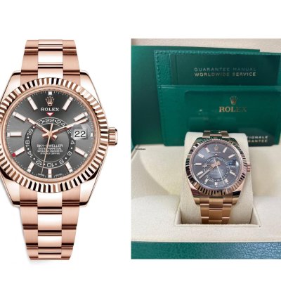 Rolex Sky-dweller 42mm Rose Gold Dark Rhodium Dial