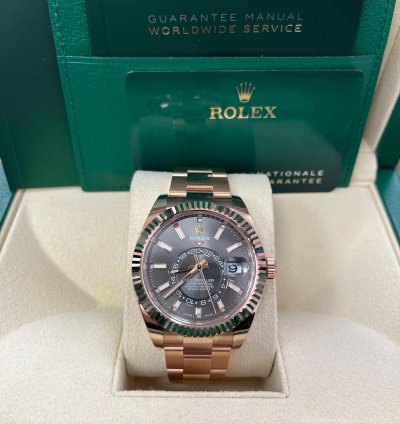 Rolex Sky-dweller 42mm Rose Gold Dark Rhodium Dial