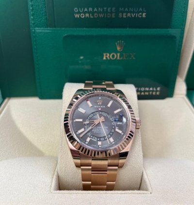 Rolex Sky-dweller 42mm Rose Gold Dark Rhodium Dial