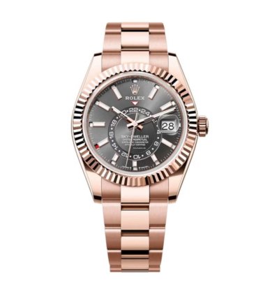 Rolex Sky-dweller 42mm Rose Gold Dark Rhodium Dial New 2022 326935