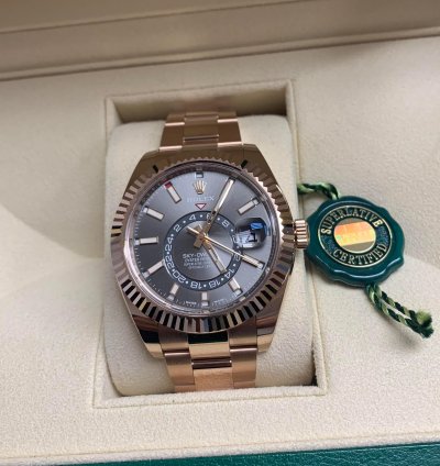 Rolex Sky-dweller 42mm Rose Gold Dark Rhodium Dial Oyster Band 326935 2022