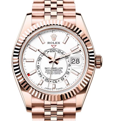 Rolex Sky-dweller 42mm White Dial 18k Rose Gold Jubilee