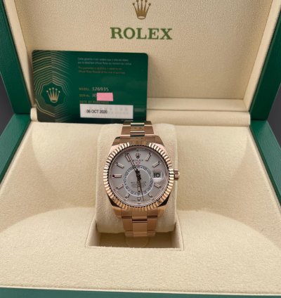 Rolex Sky-dweller 42mm White Dial Rose Gold