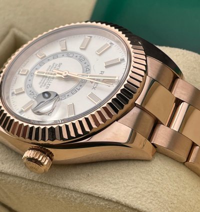 Rolex Sky-dweller 42mm White Dial Rose Gold