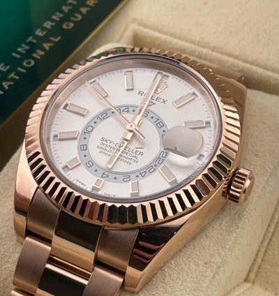 Rolex Sky-dweller 42mm White Dial Rose Gold