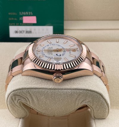 Rolex Sky-dweller 42mm White Dial Rose Gold