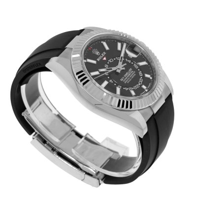 Rolex Sky-dweller 42mm White Gold Black Index Dial Fluted Bezel 336239
