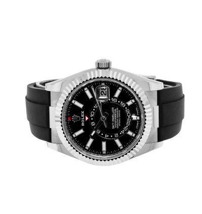 Rolex Sky-dweller 42mm White Gold Black Index Dial Fluted Bezel 336239