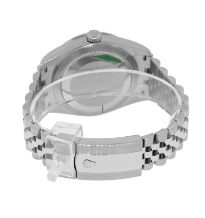 Rolex Sky-dweller 42mm White Gold Steel Green Index Dial Fluted Bezel 336934
