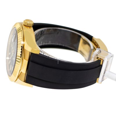 Rolex Sky-dweller 42mm Yellow Gold Black Index Dial Fluted Bezel 326238