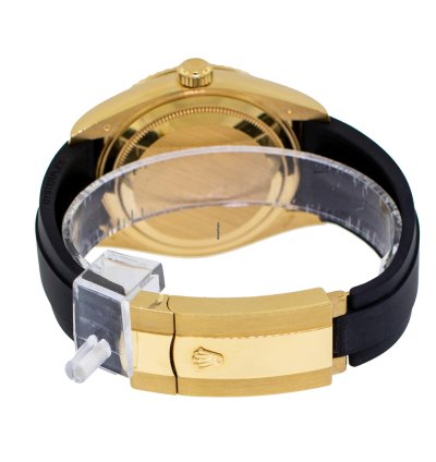 Rolex Sky-dweller 42mm Yellow Gold Black Index Dial Fluted Bezel 326238
