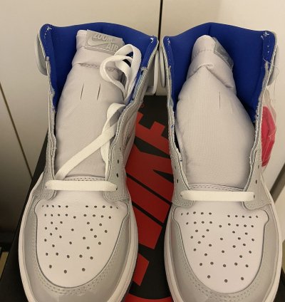 Air Jordan 1 Retro High Zoom White Racer Blue Sz 9