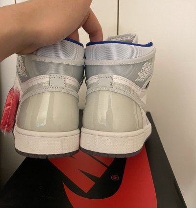 Air Jordan 1 Retro High Zoom White Racer Blue Sz 9