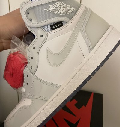 Air Jordan 1 Retro High Zoom White Racer Blue Sz 9