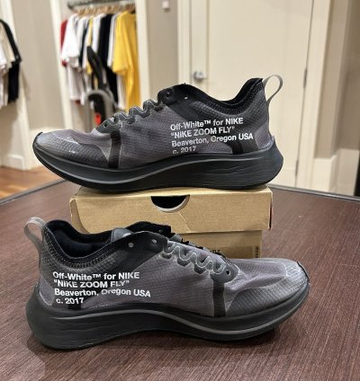 Zoom Fly Off White Black Silver