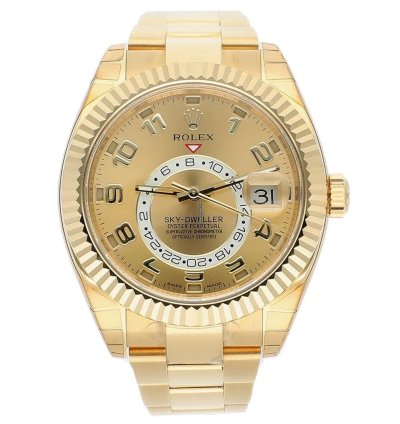 Rolex Sky-dweller 42mm Yellow Gold Watch Oyster Bracelet Factory Stickers 326938
