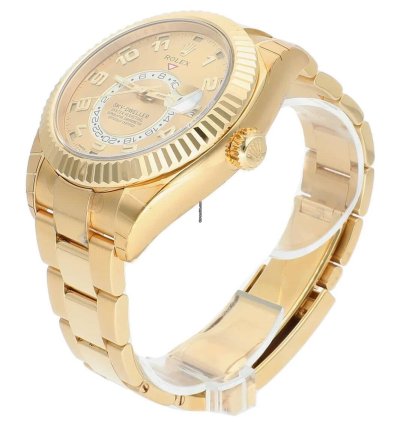 Rolex Sky-dweller 42mm Yellow Gold Watch Oyster Bracelet Factory Stickers 326938