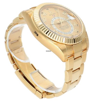 Rolex Sky-dweller 42mm Yellow Gold Watch Oyster Bracelet Factory Stickers 326938