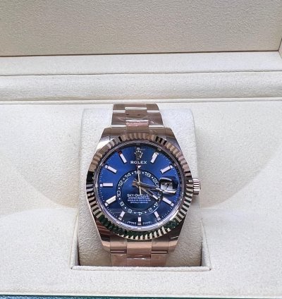 Rolex Sky-dweller Blue Dial Full Rose Gold