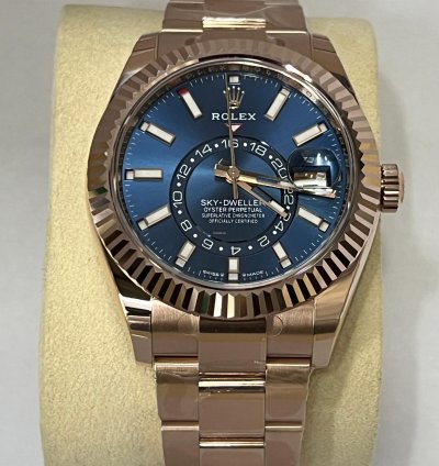 Rolex Sky-dweller Blue Dial Full Rose Gold
