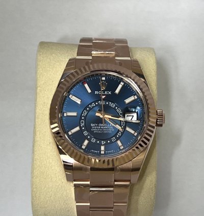 Rolex Sky-dweller Blue Dial Full Rose Gold
